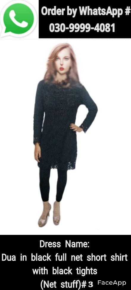 Dua in black full net shirt with black tights (Net stuff)#3