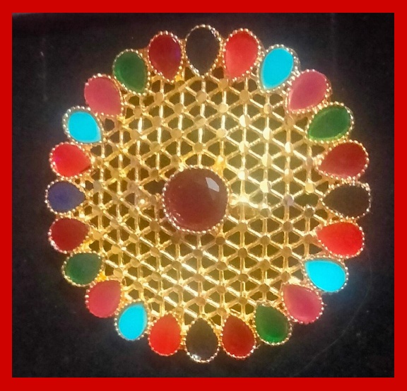 Imitation Jewellery no 31 golden multi zarkoon big round ring