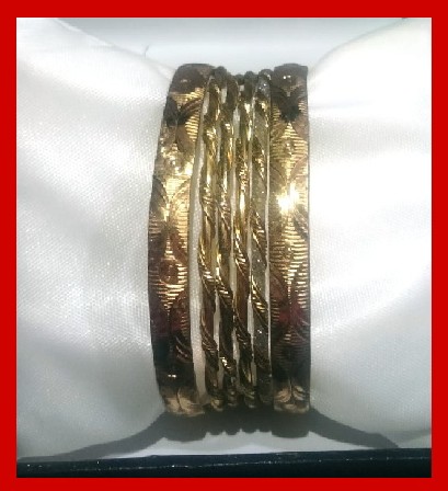 Imitation Jewellery no 69 copper self print design chori Kara set